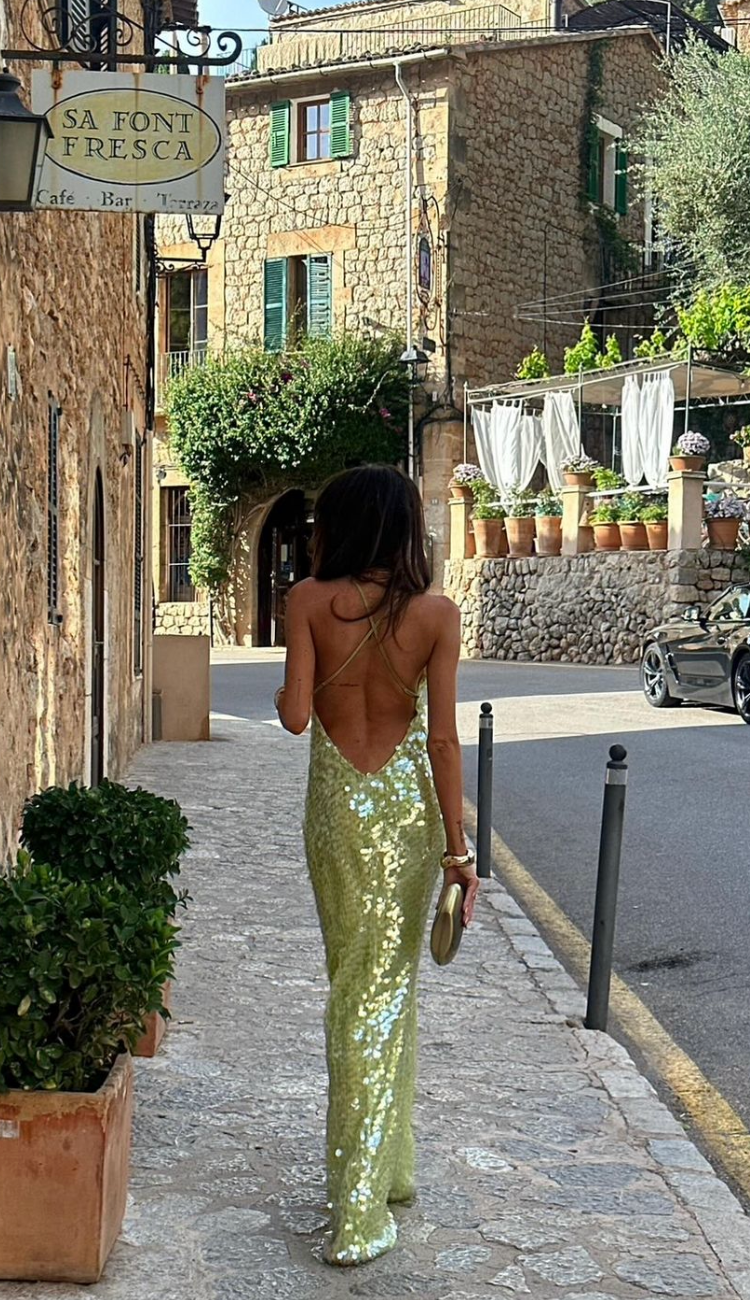 Monique - Elegante Pailletten Maxi Jurk