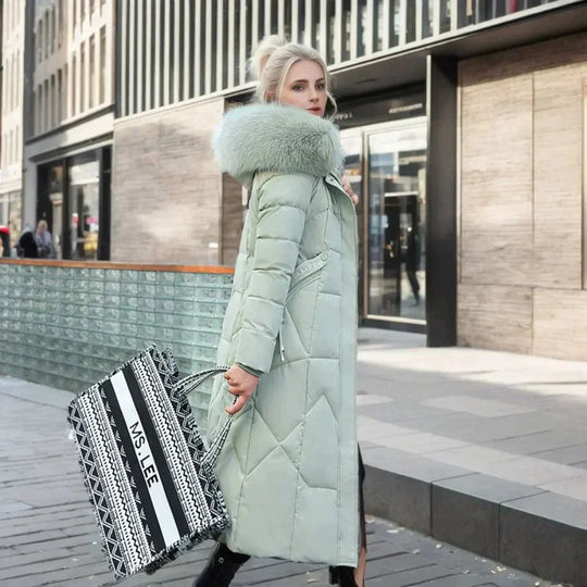 Karen - Elegante Lange Gevoerde Winterjas