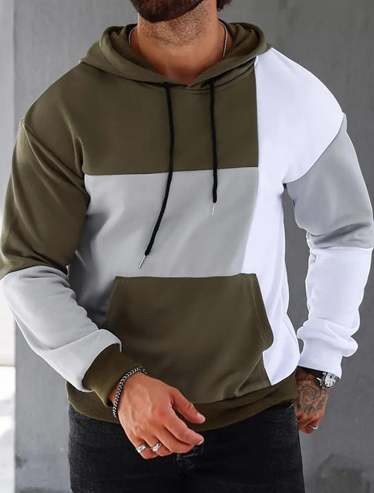 Gabriel – Kleurblok hoodie trui voor heren, moderne stijl