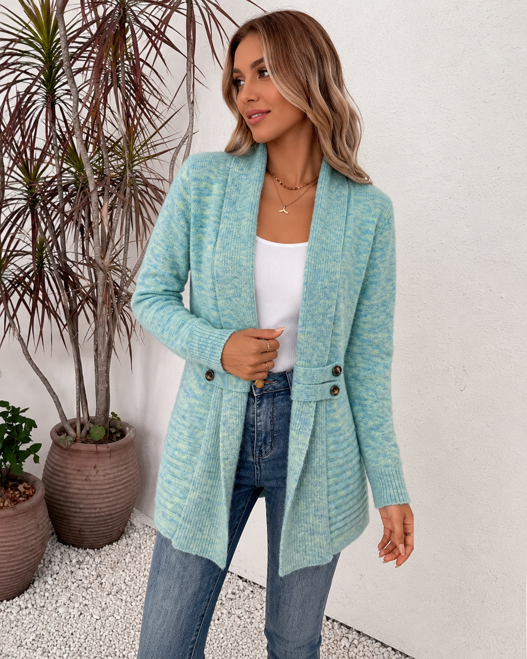 Andrea - Elegant Lang Gebreid Vest