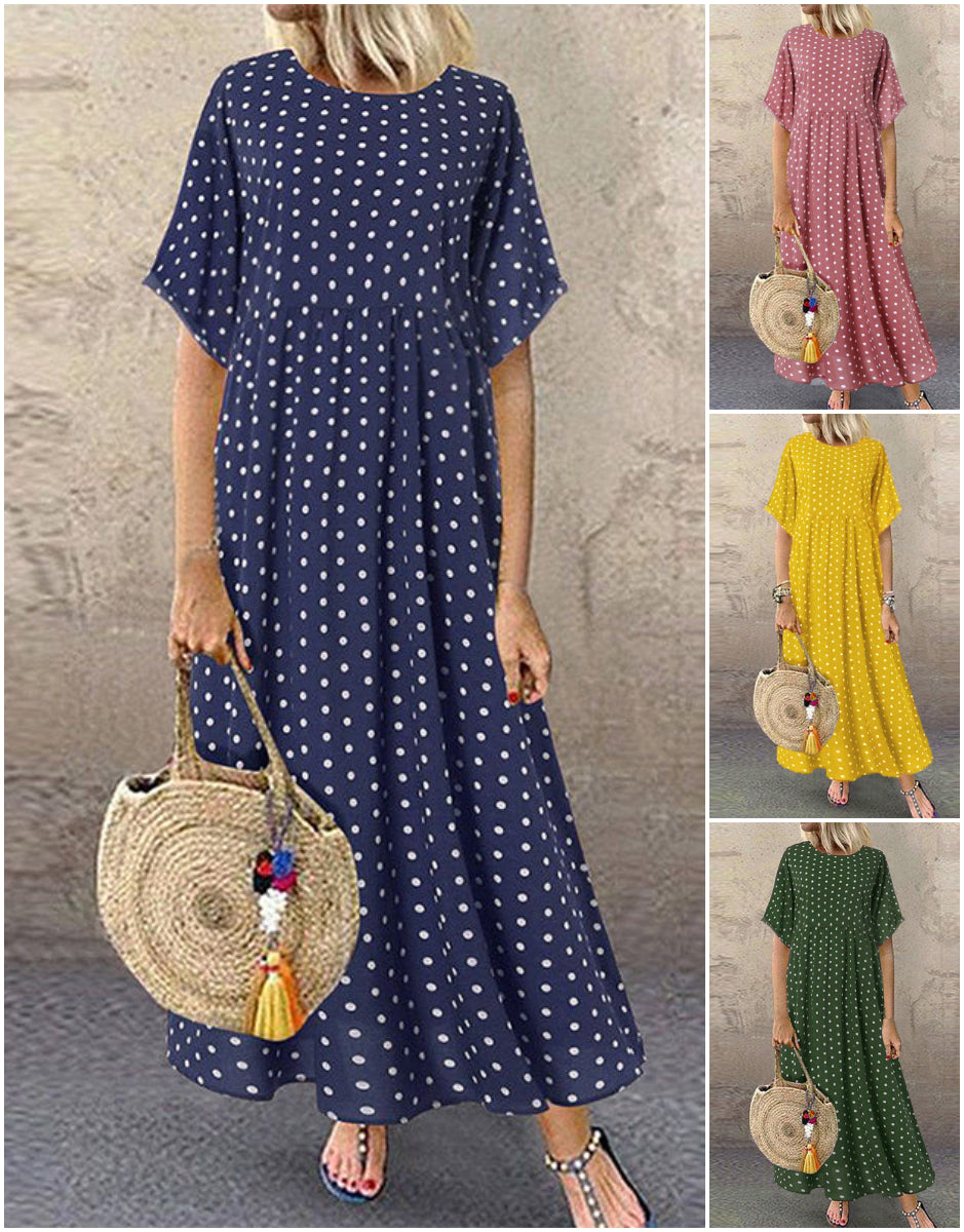 Joy | Boho Maxi Jurk Dames Met Stippen