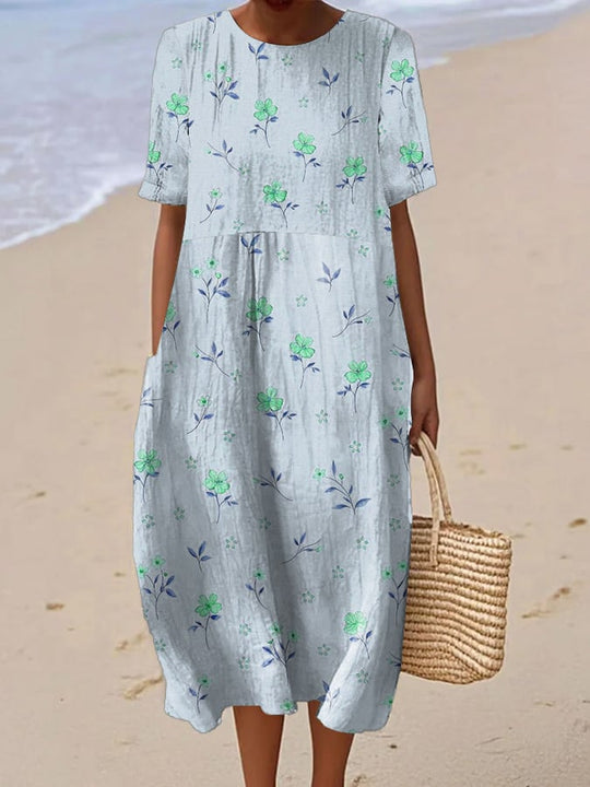 Jurk Dames Met Bloemenprint Korte Mouw - Zara