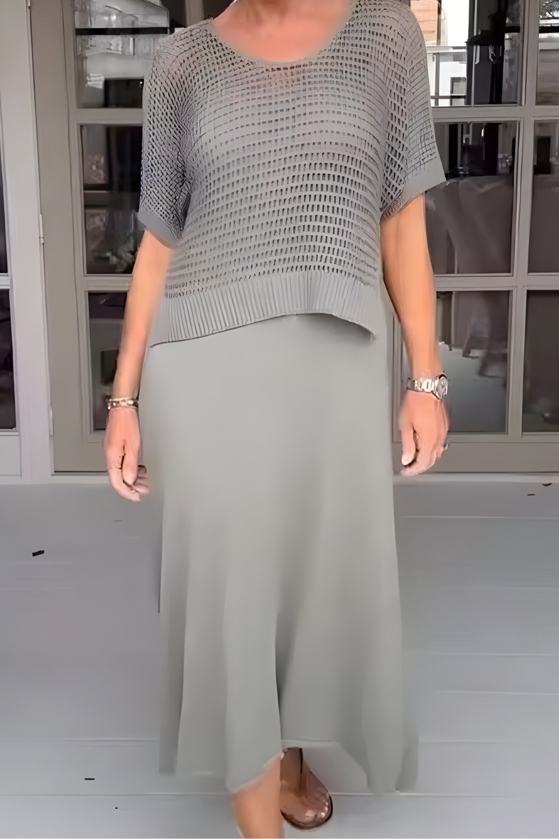 Chantal - Gebreide Set met Maxi Rok
