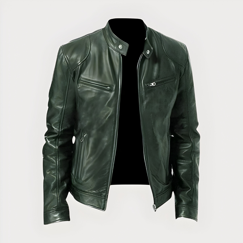 Victor - Stijlvolle Slim Fit Leren Bikerjack