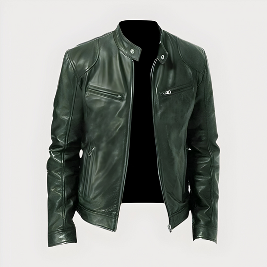 Victor - Stijlvolle Slim Fit Leren Bikerjack