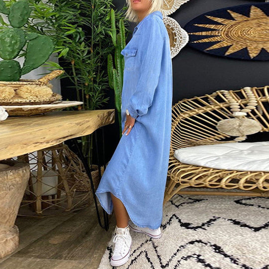 Denim Blousejurk Dames Lang - Sanne