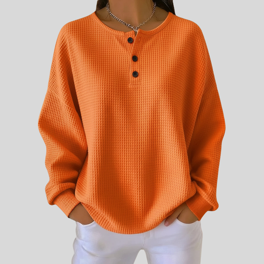 Emma - Stijlvolle Oversized Knopen Sweater