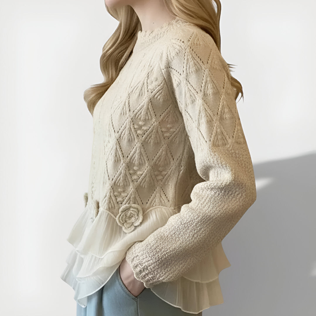 Caroline | Elegante Ruches Gebreide Trui