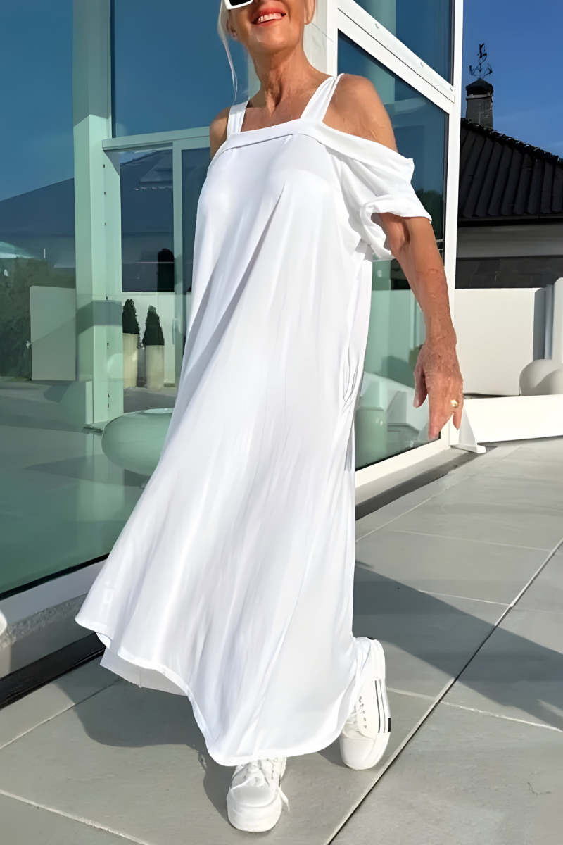Sharon - Luchtige Cold Shoulder Maxi Jurk
