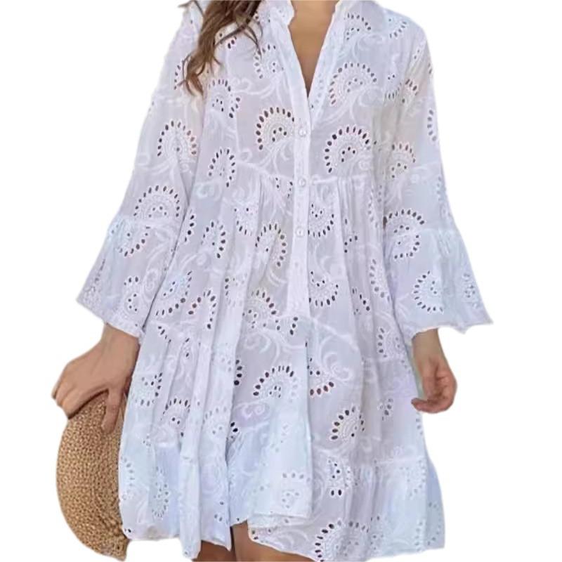 Marjolein - Mooie Broderie Boho Jurk