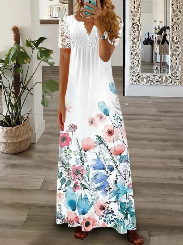 Sanne - Luchtige Maxi Jurk met Kant