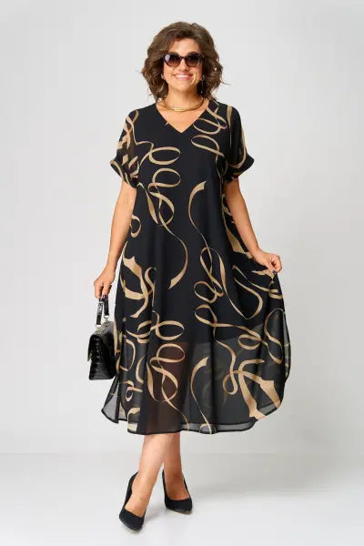 Chiffon Midi Jurk Dames Elegant - Chiara