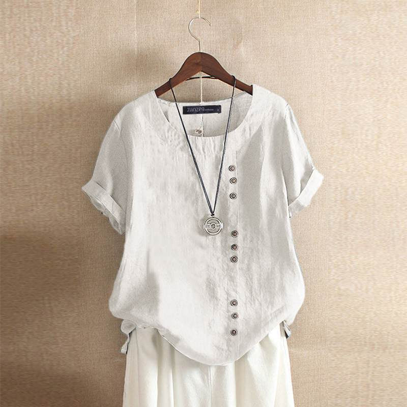 Rosa - Zomerse Linnen Dames Blouse