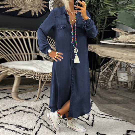 Denim Blousejurk Dames Lang - Sanne