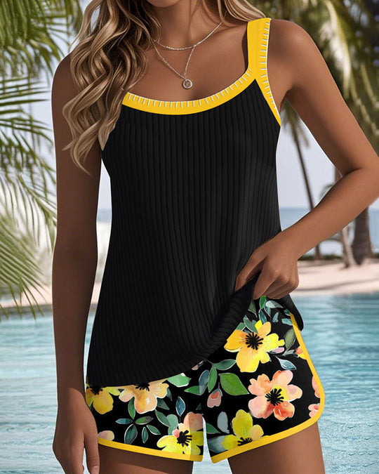 Daphne - Tankini met Short en Bloemenprint