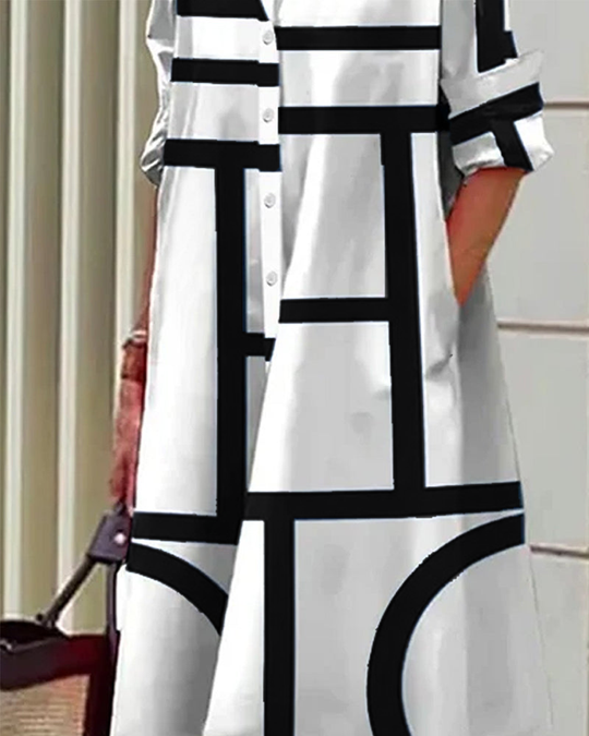 Ingrid - Stijlvolle Blousejurk met Print