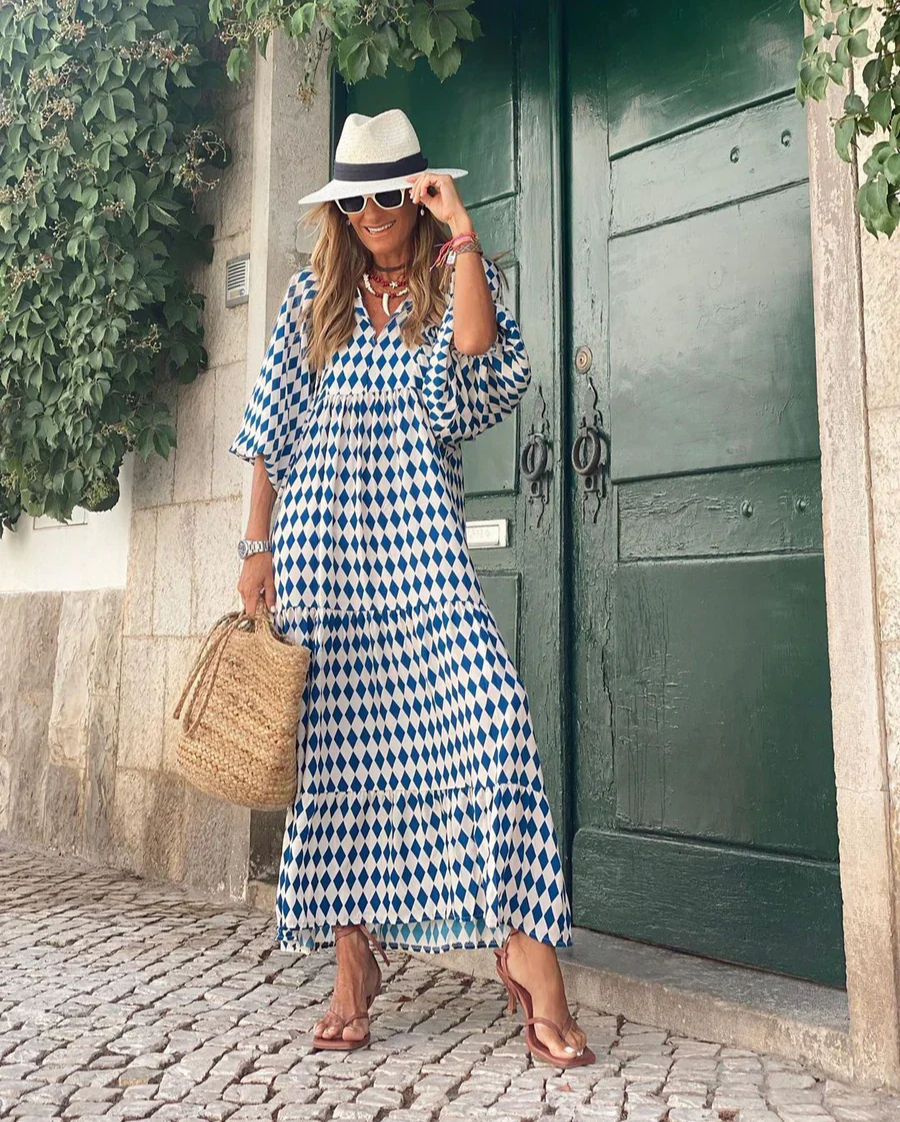 Elaine | Boho Maxi Jurk Dames Met Print