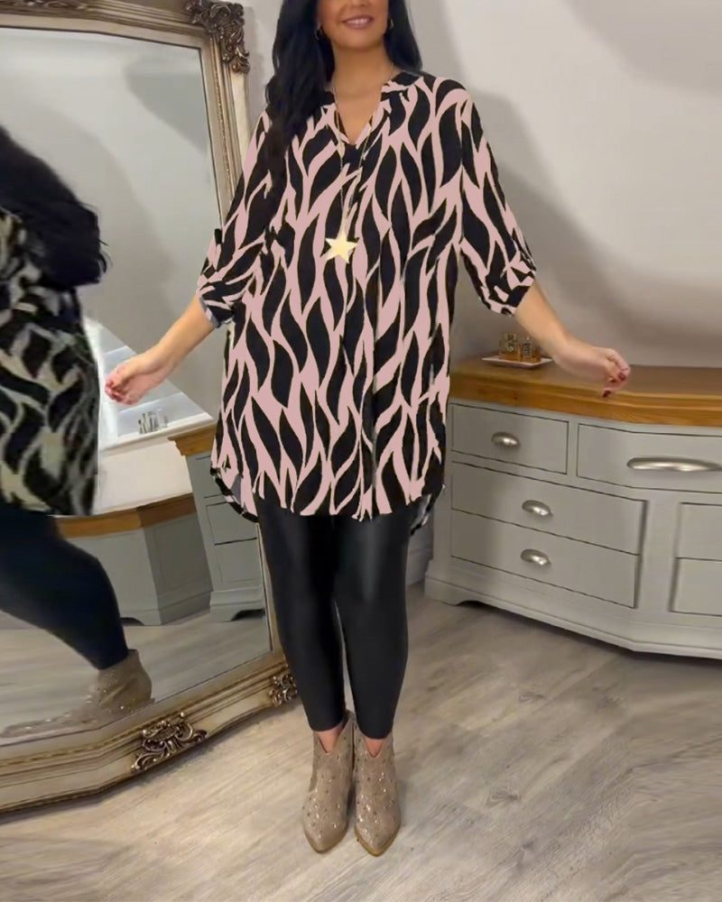 Oversized Blouse Dames Zebra Print Lange Mouw - Chloe