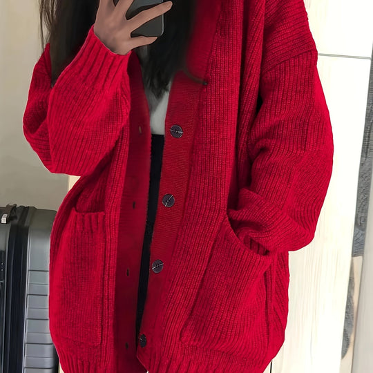 Petra - Elegant Oversized Grofgebreid Vest