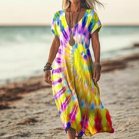 Ellen - Zomerse Maxi Jurk met Vlinderprint