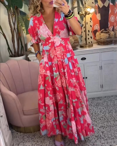 Lottie | Maxi Jurk Dames Kleurrijk Met Bloemenprint