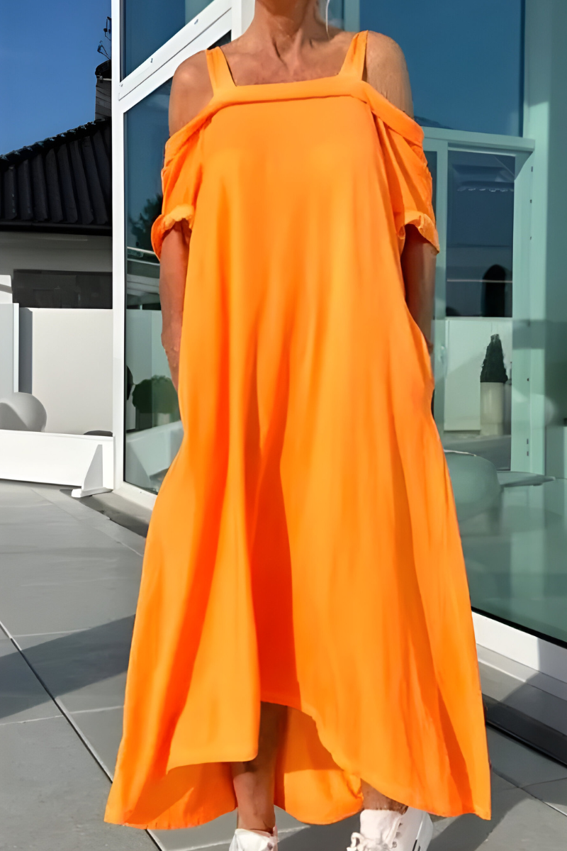 Sharon - Luchtige Cold Shoulder Maxi Jurk