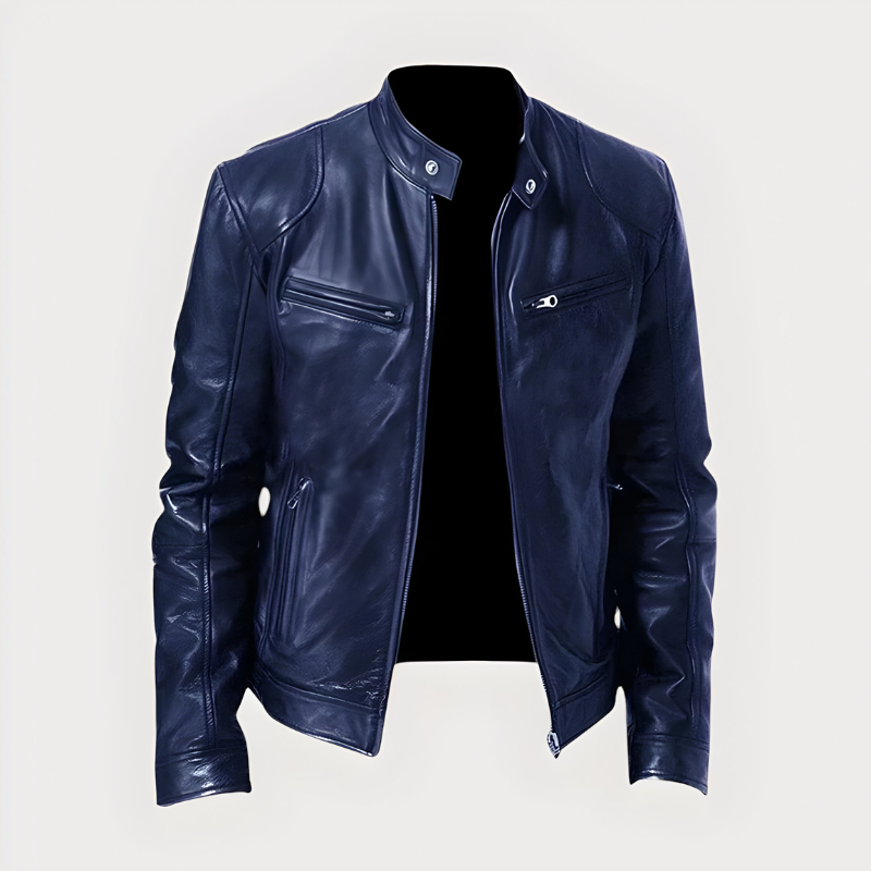 Victor - Stijlvolle Slim Fit Leren Bikerjack