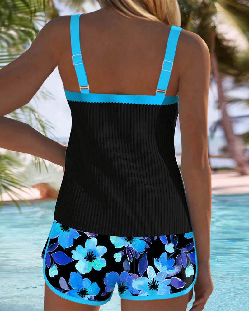 Daphne - Tankini met Short en Bloemenprint