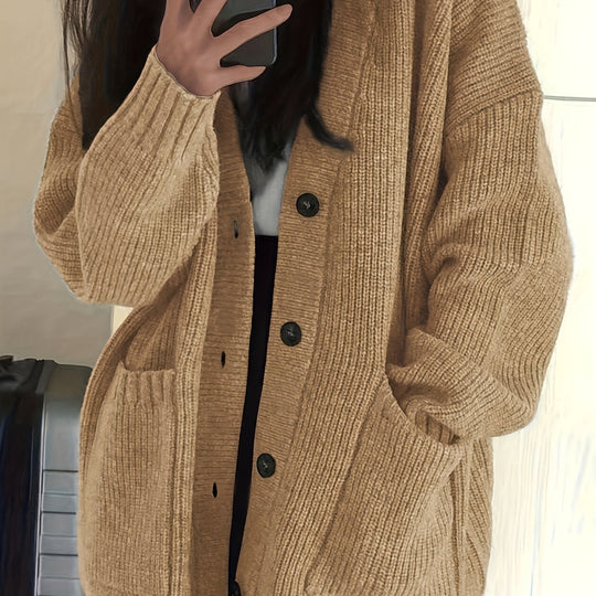 Petra - Elegant Oversized Grofgebreid Vest