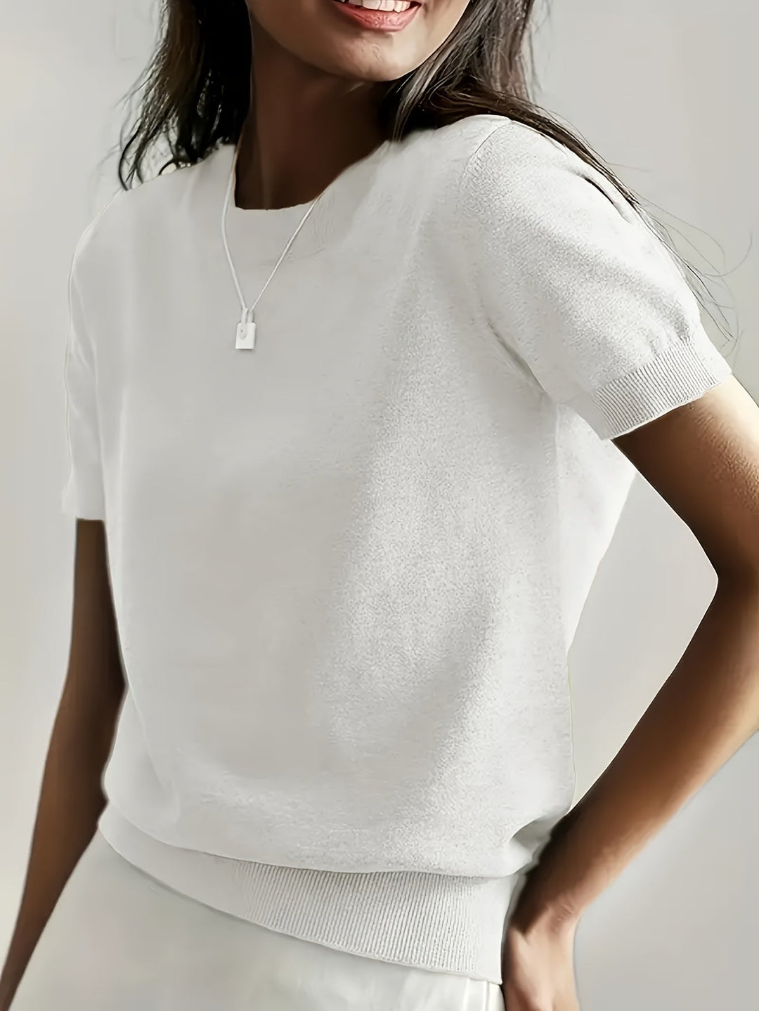 Yvonne - Elegante Gebreide Ronde Hals Top