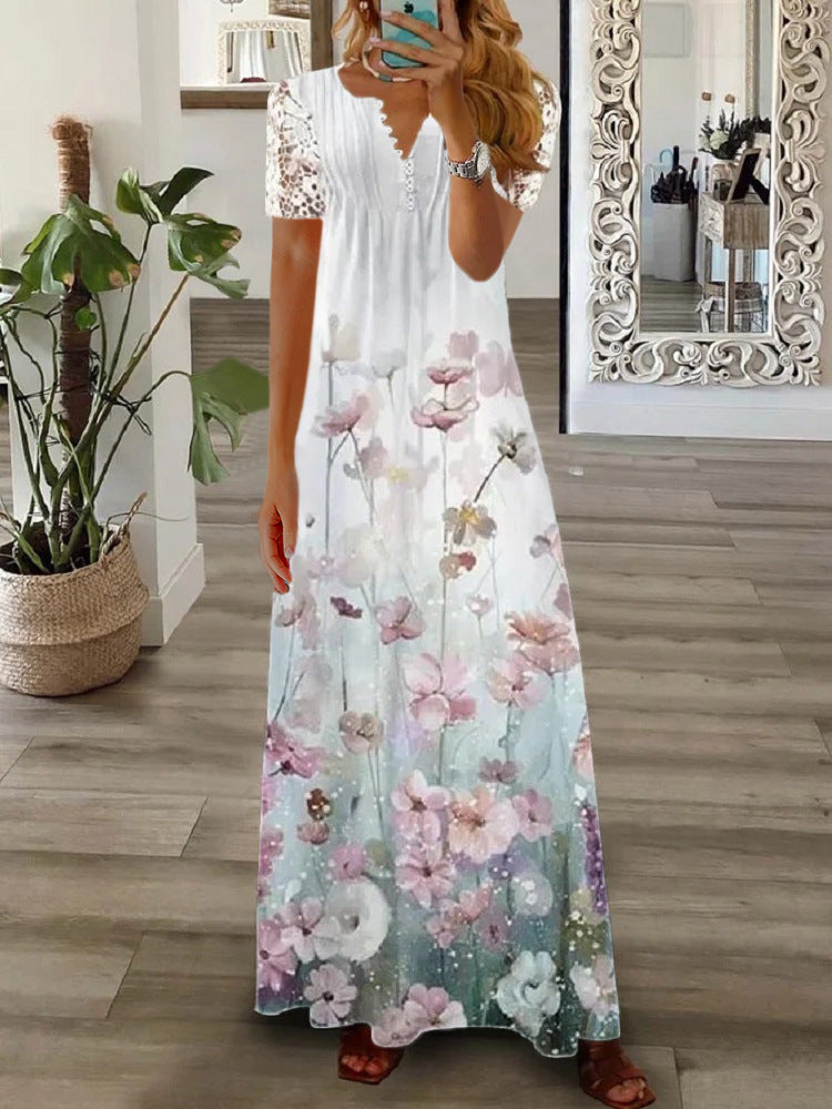 Sanne - Luchtige Maxi Jurk met Kant