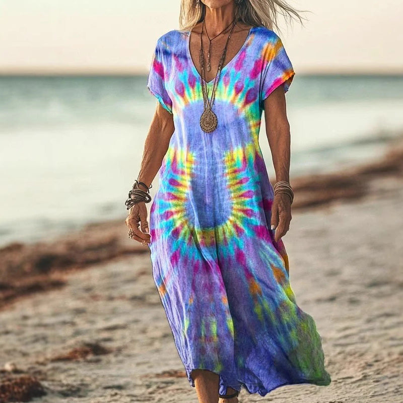 Ellen - Zomerse Maxi Jurk met Vlinderprint