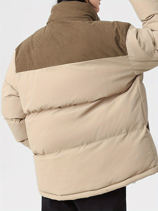 Matteo | Stijlvolle Warme Gewatteerde Corduroy Winterjas
