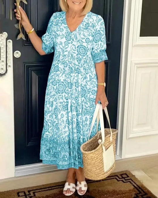 Meredith | Boho Jurk Dames Met Bloemenprint