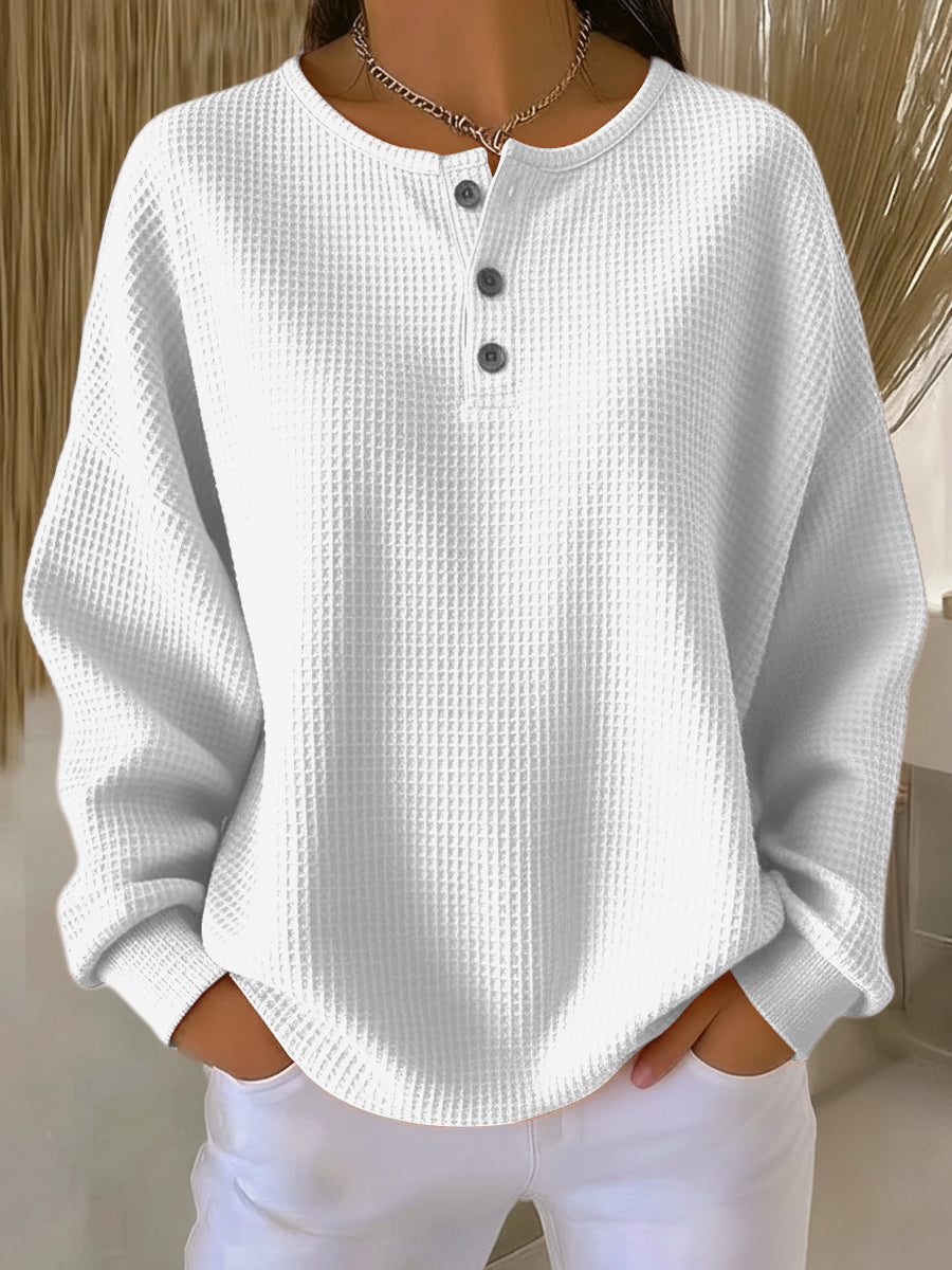 Emma - Stijlvolle Oversized Knopen Sweater