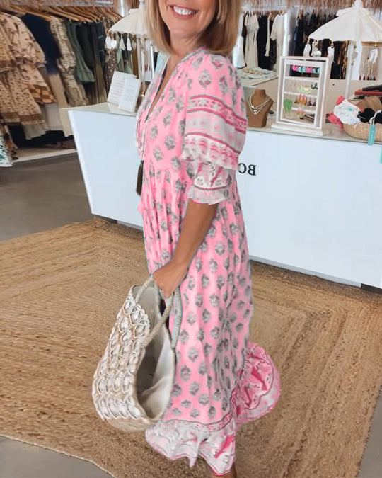 Tuniek Jurk Dames Boho Met Print - Demi