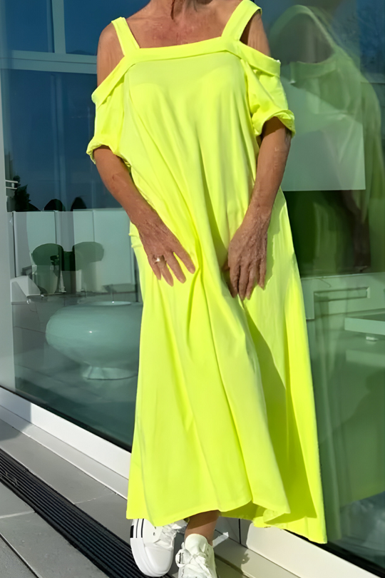 Sharon - Luchtige Cold Shoulder Maxi Jurk
