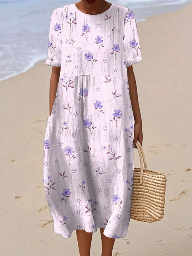 Jurk Dames Met Bloemenprint Korte Mouw - Zara