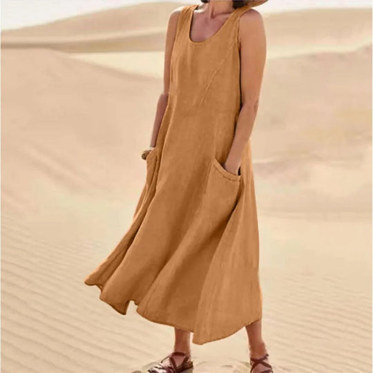 Monique - Luchtige Linnen Strandjurk