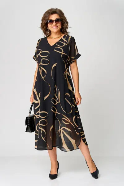 Aria | Chiffon Jurk Dames Grote Maten Met Print