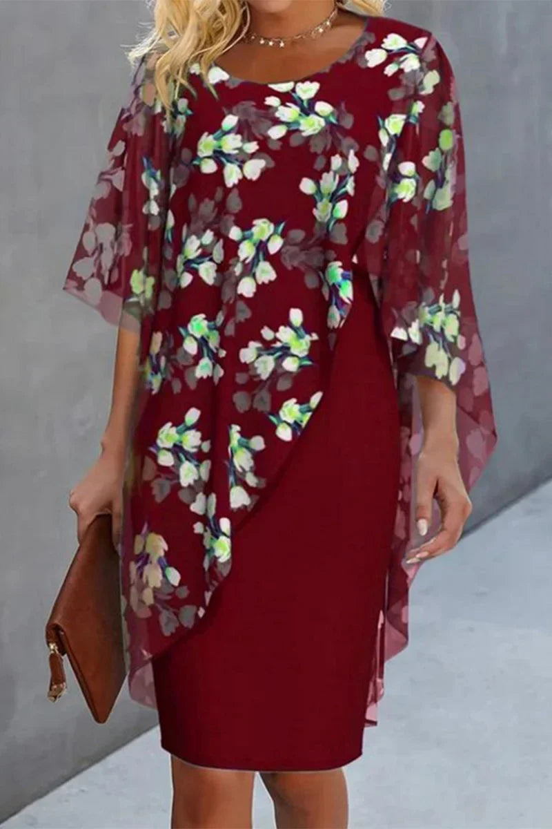 Grace - Chiffon Jurk met Bloemenprint Dames