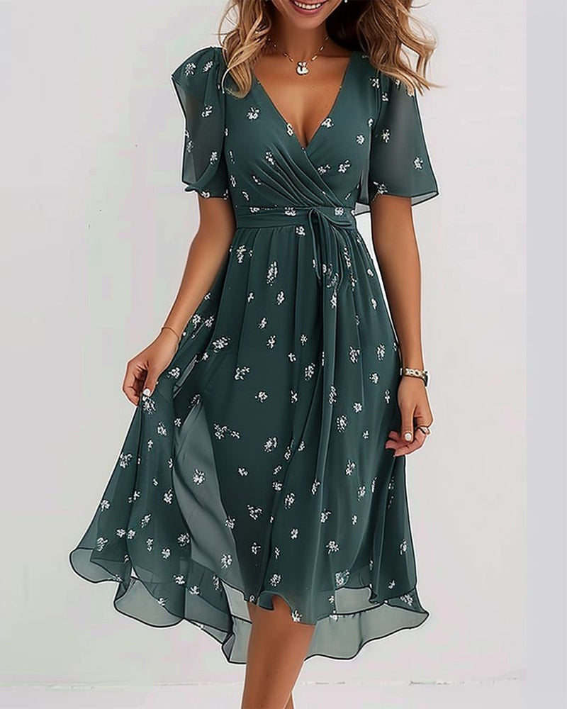 Vanessa - Mooie Chiffon Jurk met Bloemenprint