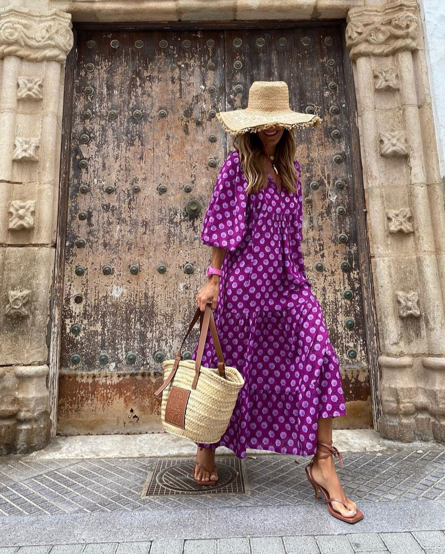 Elaine | Boho Maxi Jurk Dames Met Print