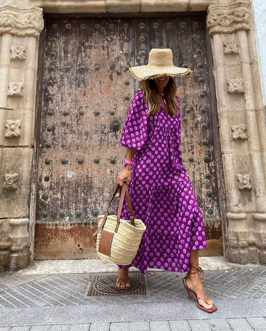 Elaine | Boho Maxi Jurk Dames Met Print