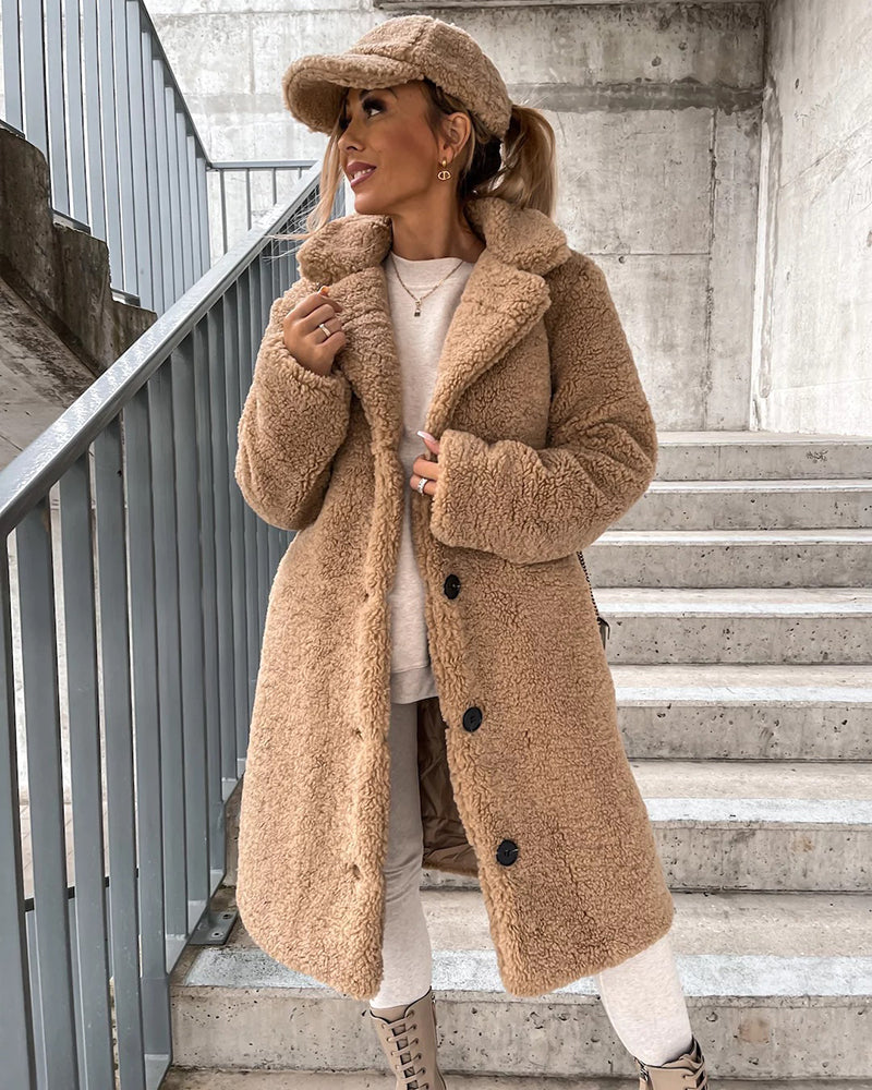 Lena – Elegante lange teddyjas voor een stijlvolle winterlook