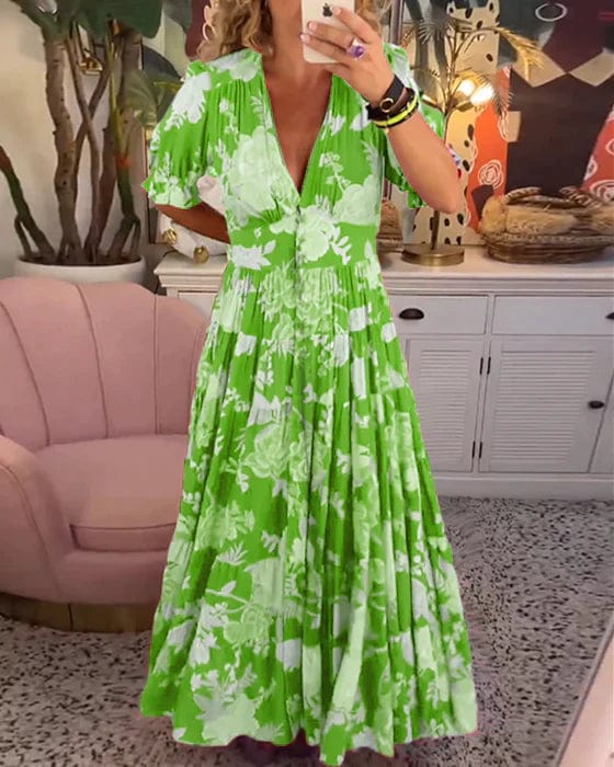 Lottie | Maxi Jurk Dames Kleurrijk Met Bloemenprint