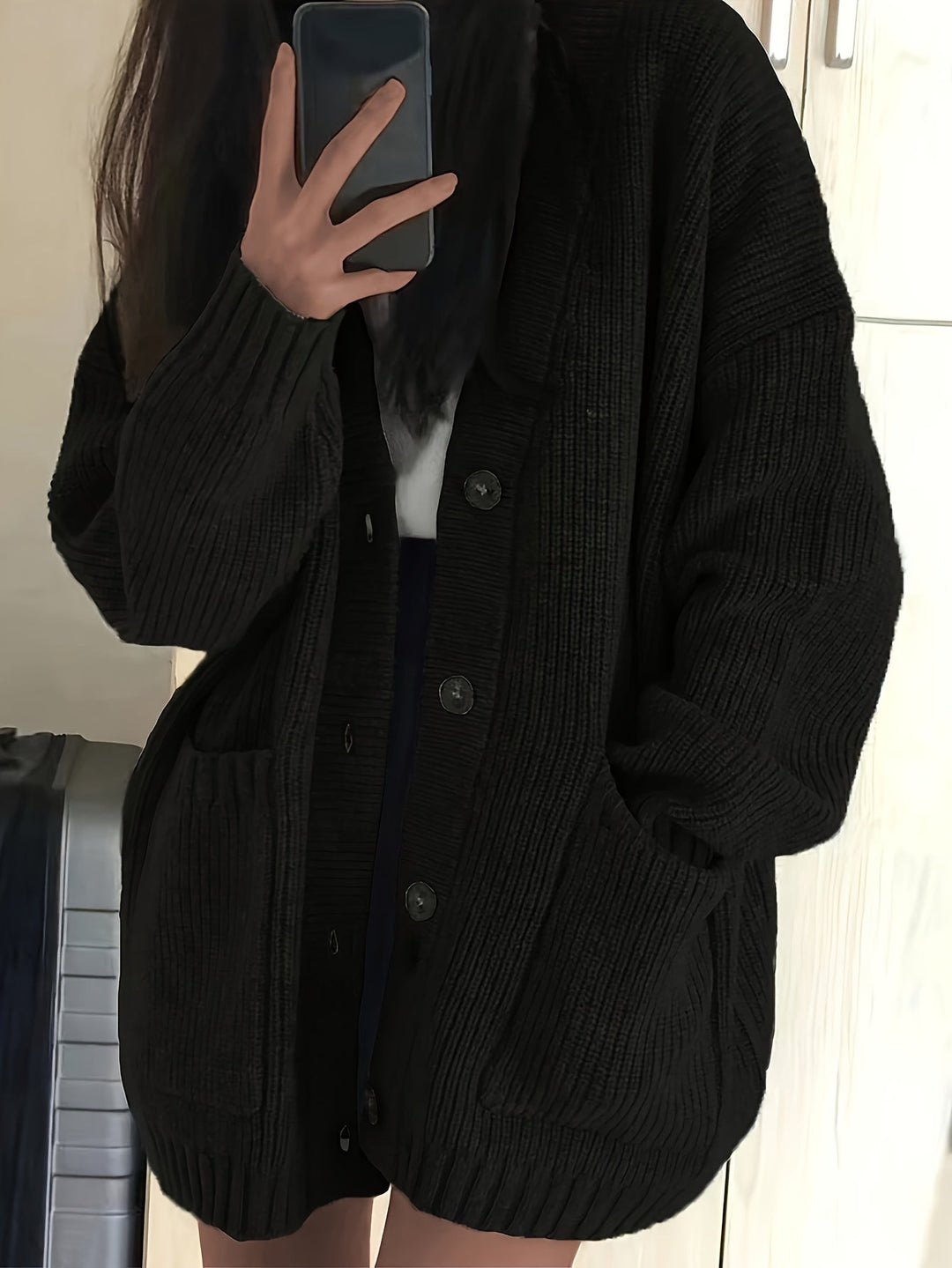 Petra - Elegant Oversized Grofgebreid Vest