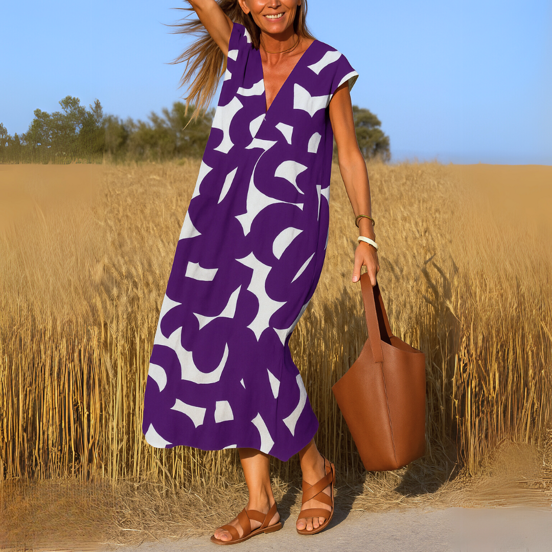 Sanne - Luchtige Maxi Jurk met Print