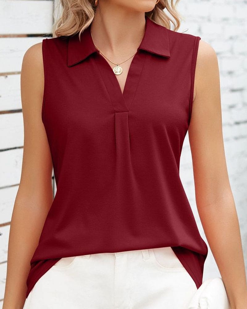 Aria - Mouwloze Dames Polo Blouse