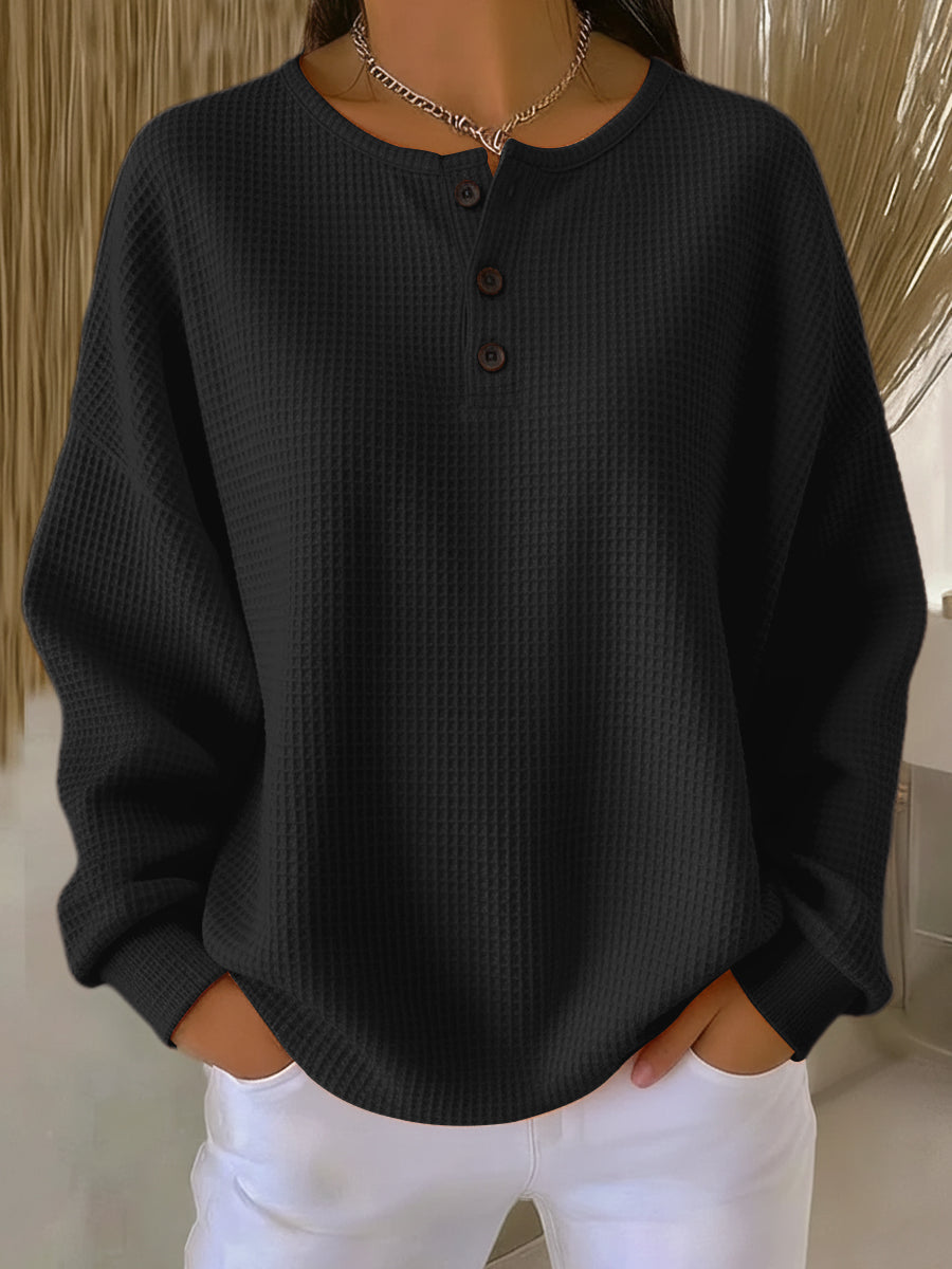 Emma - Stijlvolle Oversized Knopen Sweater